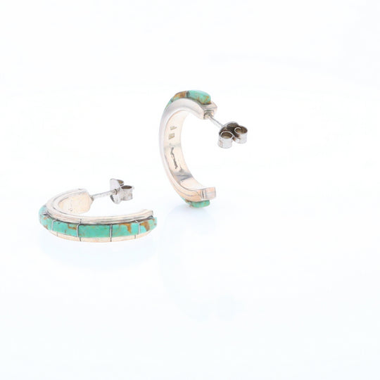 Turquoise Semi-Hoop Earrings