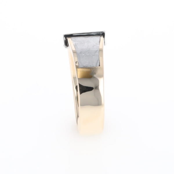 Meteorite Ring Double Sided Inlaid with .19ctw Round Diamonds