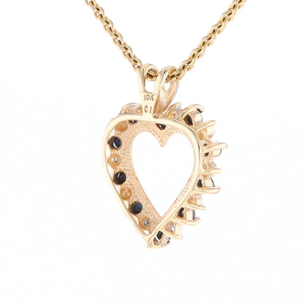 Open Heart Sapphire & Diamond Pendant