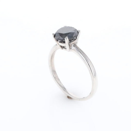 Black Diamond Solitaire Ring