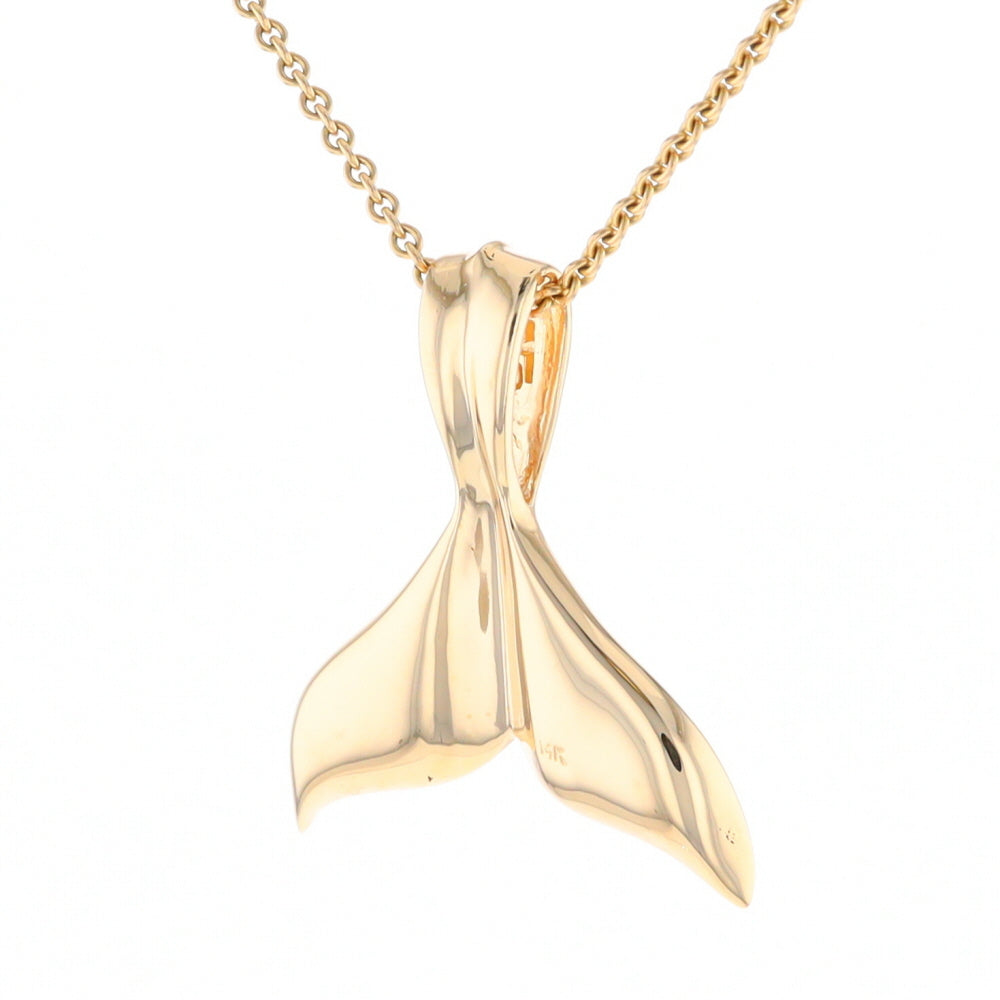 Whale Tail Necklaces Natural Gold Quartz Inlaid Sea Life Pendant