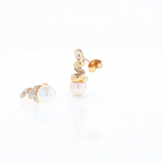 Pearl Spiral Stud Earrings