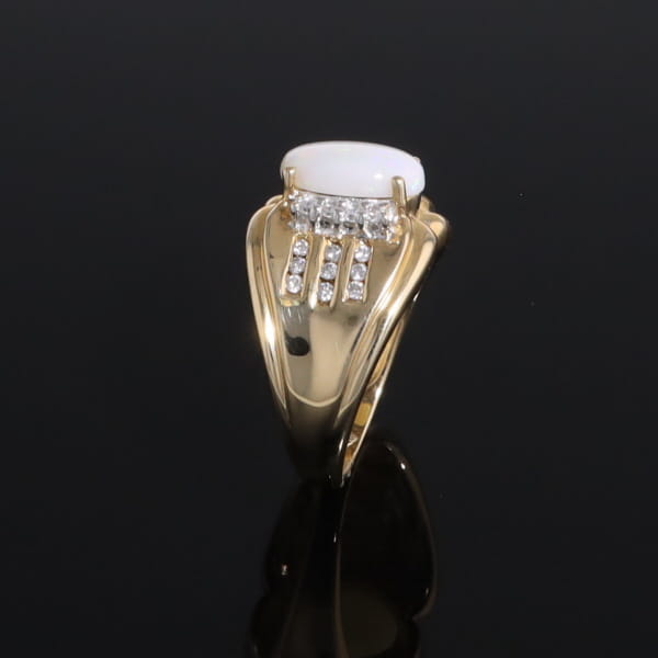 Opal Diamond Channels Ring