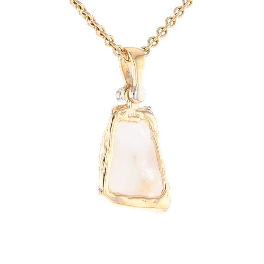 Gold Quartz Freeform Pendant