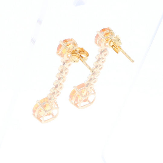 Citrine and Diamond Dangle Drop Earrings