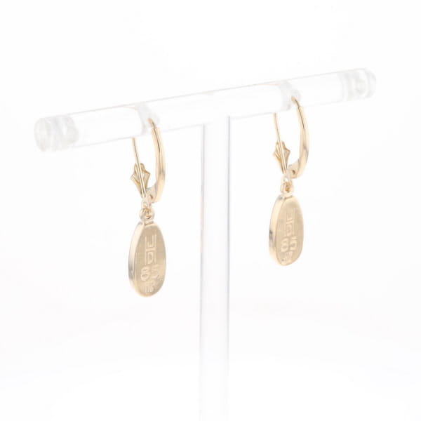 Gold Quartz Earrings Tear Drop Inlaid Lever Backs
