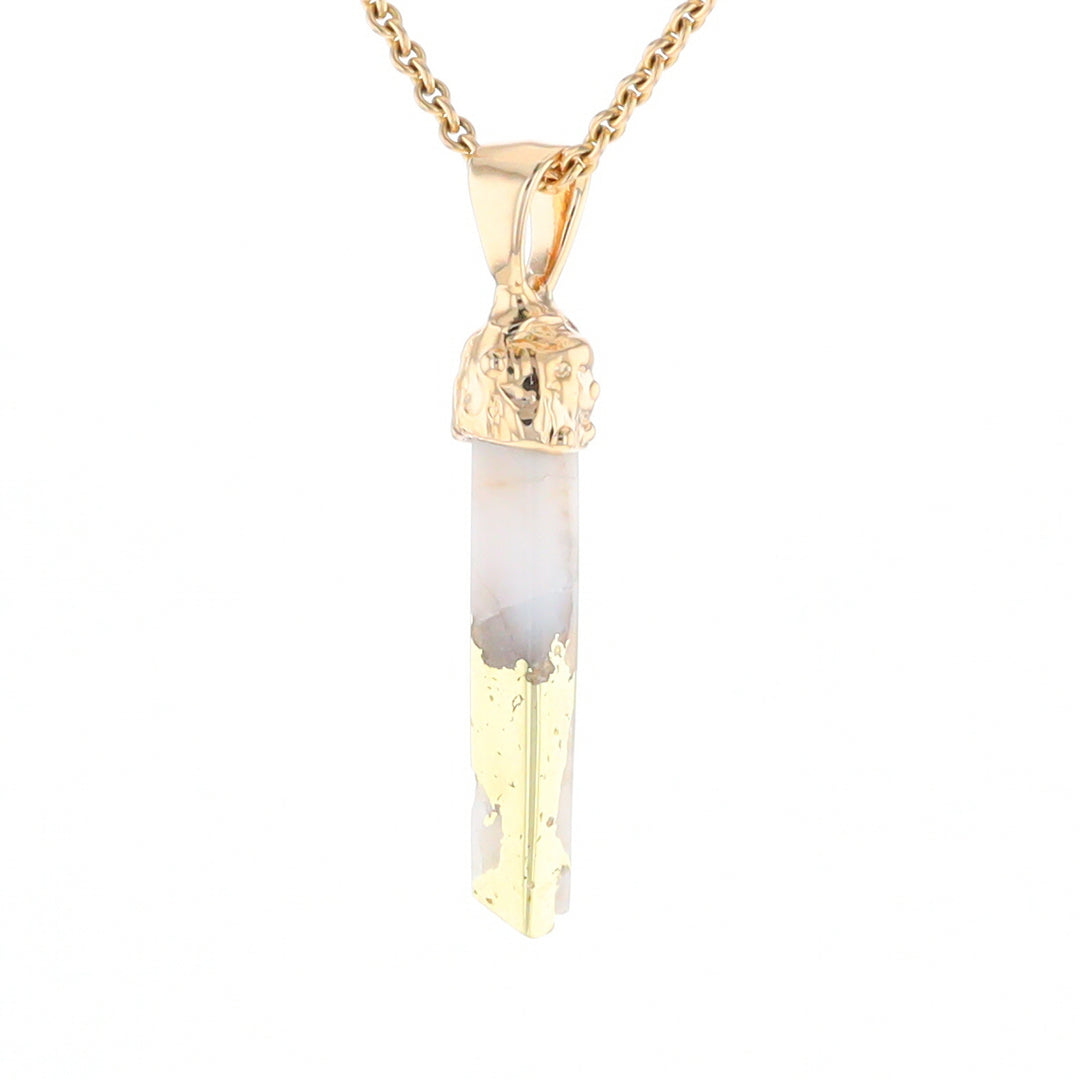 Gold Quartz Free Form Pendant