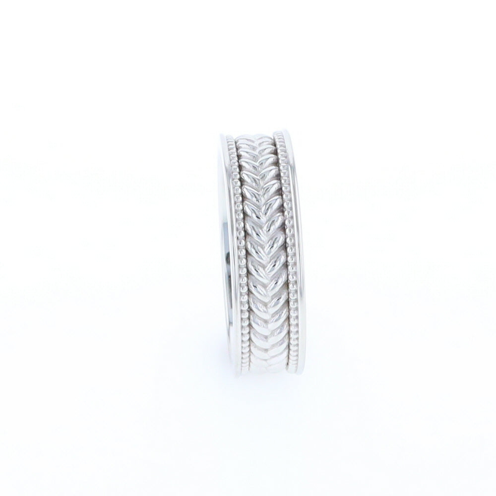 Braided White Gold Men's Ring