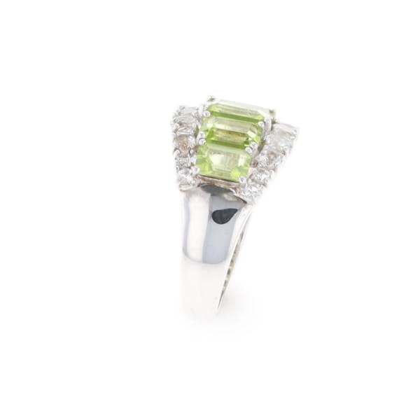 Peridot and CZ Cocktail Ring