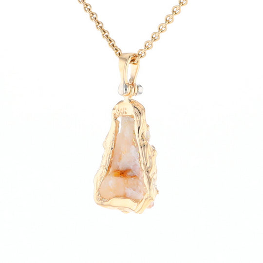 Rough gold Quartz Freeform Pendant