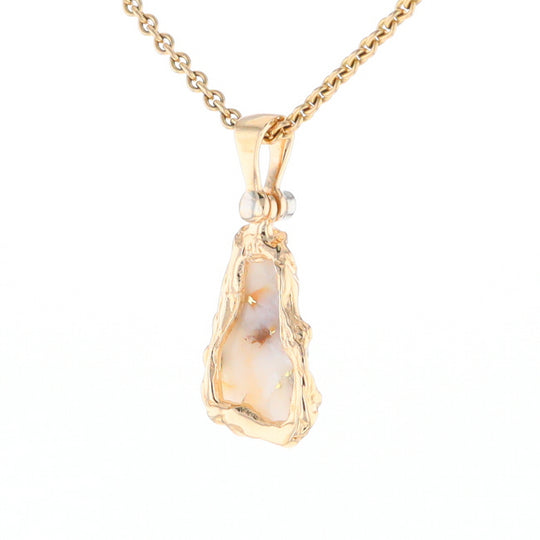 Rough Gold Quartz Freeform Pendant