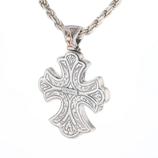 Sterling and 18K Gold Konstantino Cross Pendant