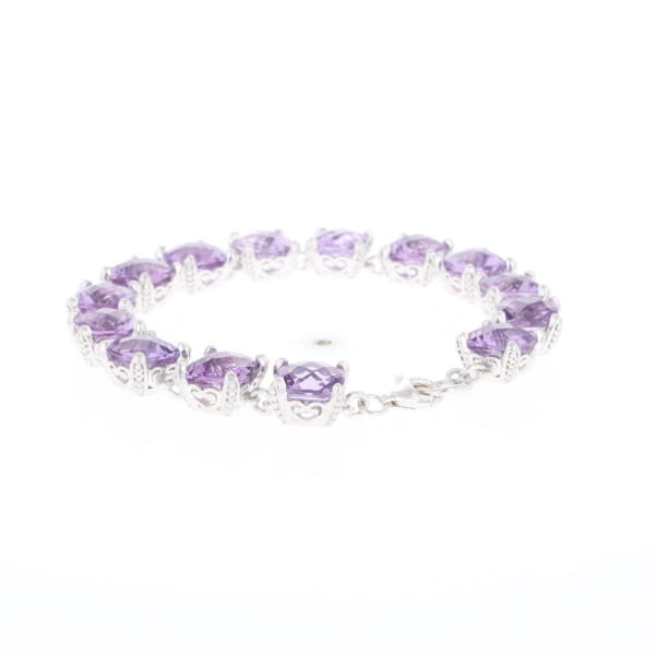 Amethyst Bracelet With Silver Filigree