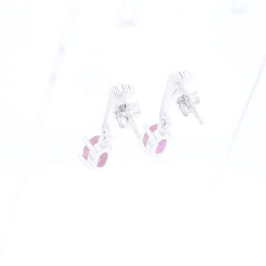 Oval Ruby Dangle Earrings