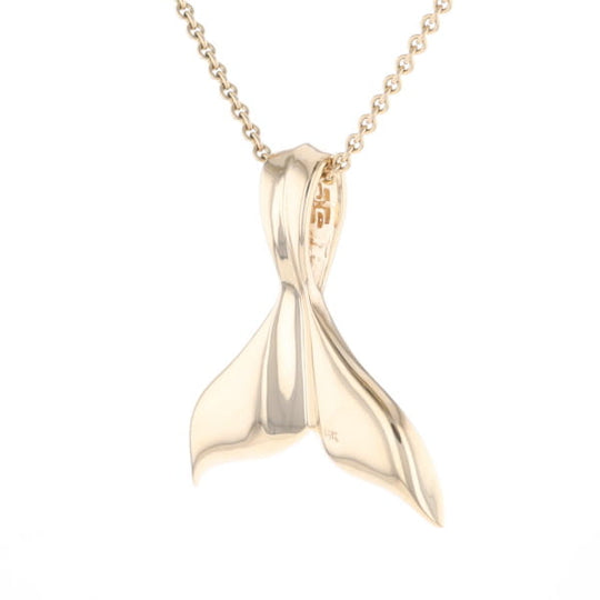 Whale Tail Natural Gold Nuggets Inlaid Pendant XL
