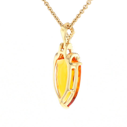 Citrine Pendant with Diamond Bail