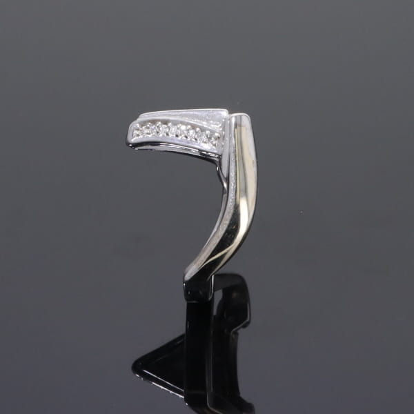 Opal Rings Triangle Inlaid Design with .31ctw Round Diamonds