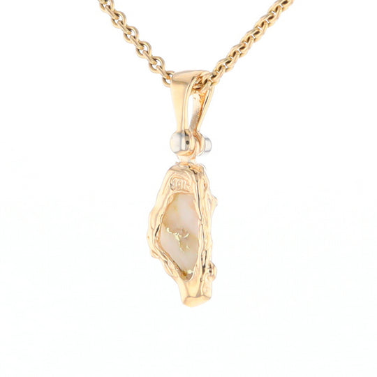 Gold Quartz Free Form Pendant