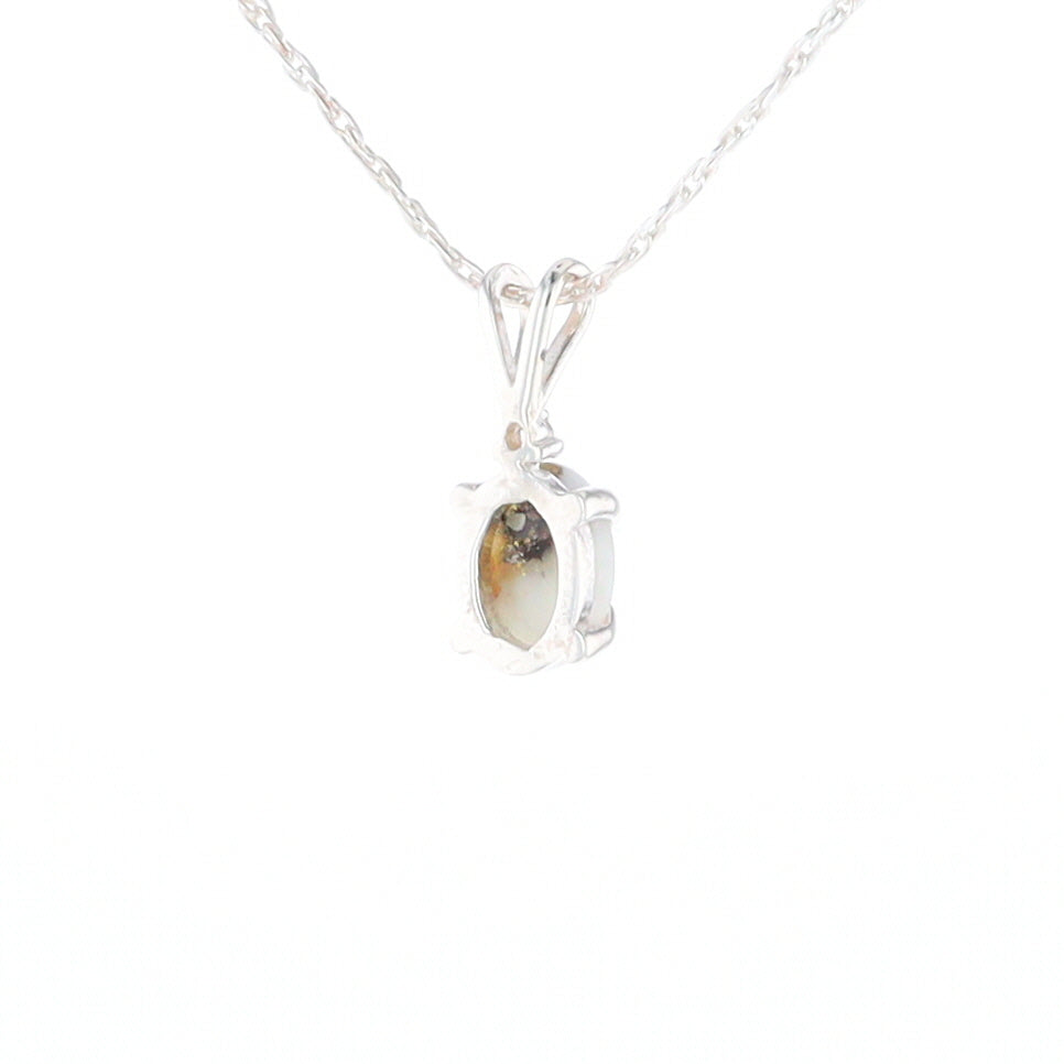 Gold Quartz Cabochon Necklace