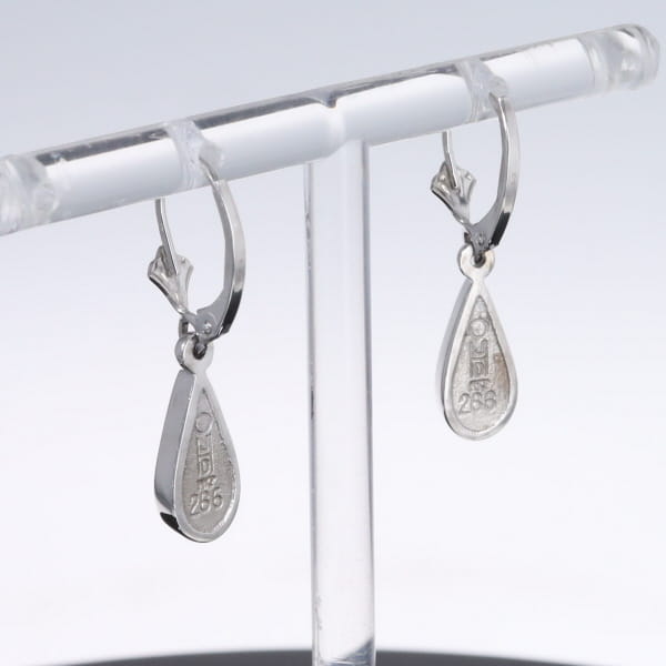 Opal Earrings Tear Drop Inlaid Design Lever Backs