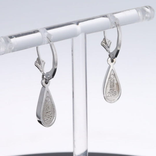 Opal Earrings Tear Drop Inlaid Design Lever Backs