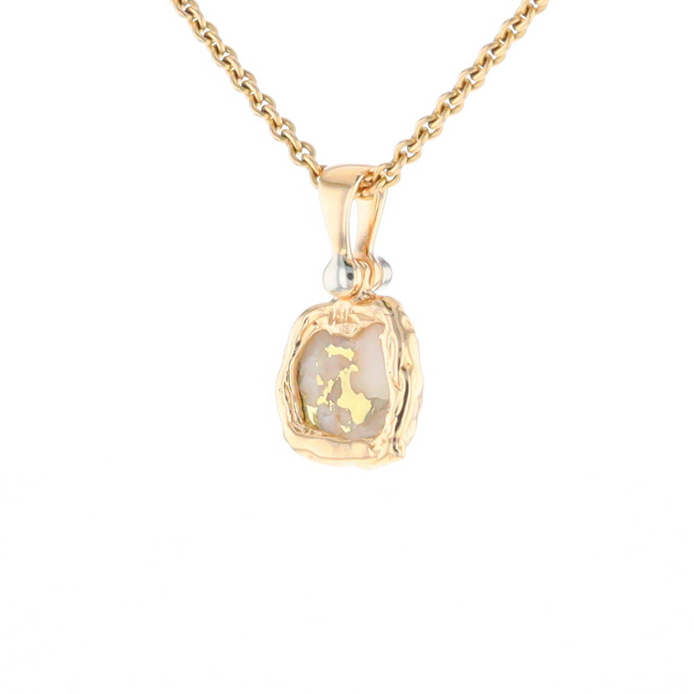 Gold Quartz Freeform Pendant - G1