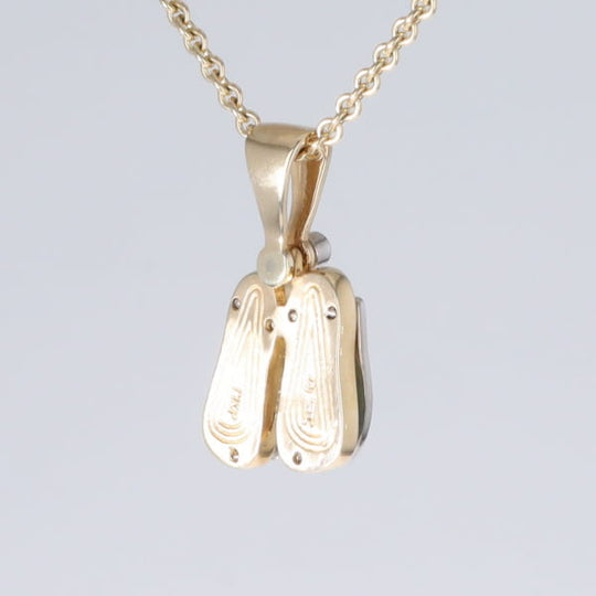 Opal Pendant Sandals Double Inlaid Design with .02ct Round Diamond