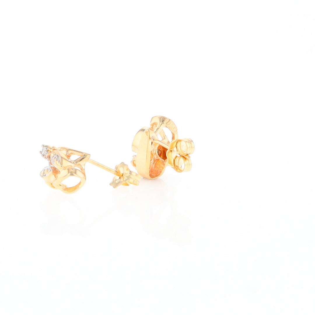 Diamond Leaf Stud Earrings