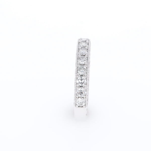 Diamond and Pink Sapphire Wedding Band