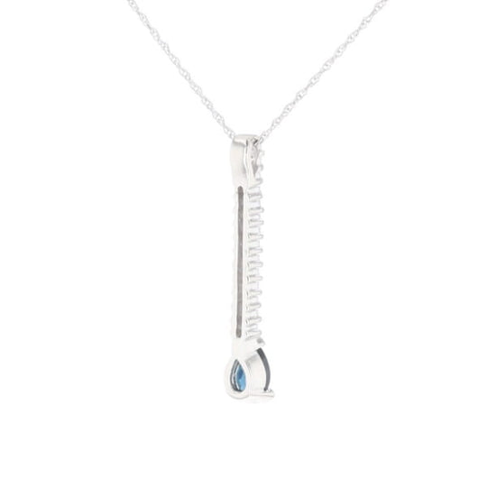 Pear Blue Sapphire Drop Pendant