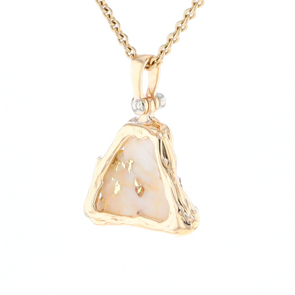 Rough Gold Quartz Free Form Pendant