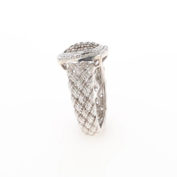 Champaign Diamond Square Braided Cluster Band