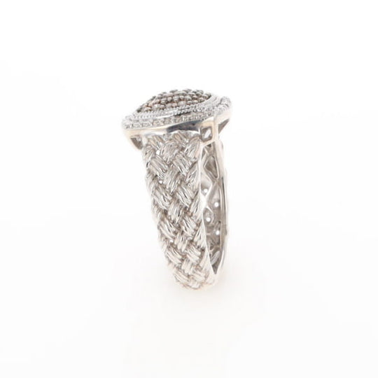 Champaign Diamond Square Braided Cluster Band