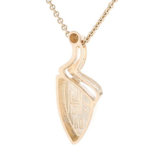Gold Quartz Triangulare Inlaid Pendant with Diamond Accent