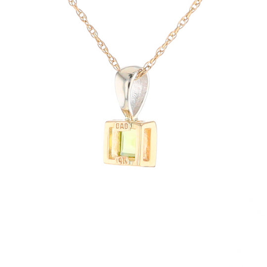 Two-Tone Bezel Peridot Pendant