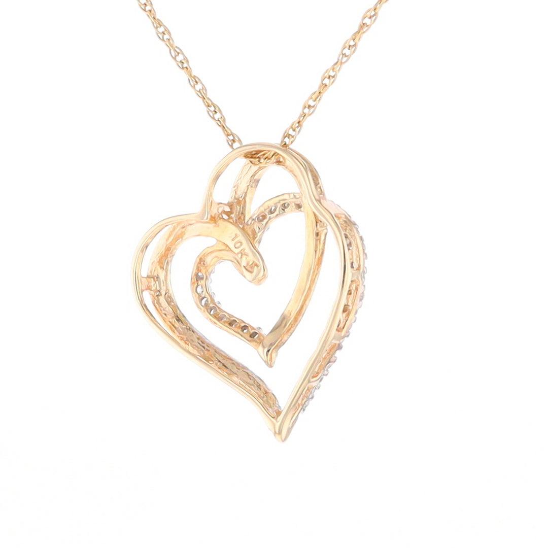 Double Heart Diamond Pendant