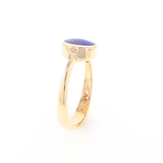 Oval Lapis Diamond Ring