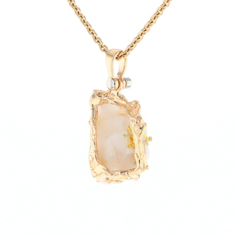 Rough Gold Quartz Freeform Pendant