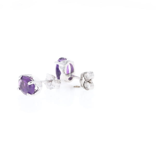 Oval Amethyst Stud Earrings