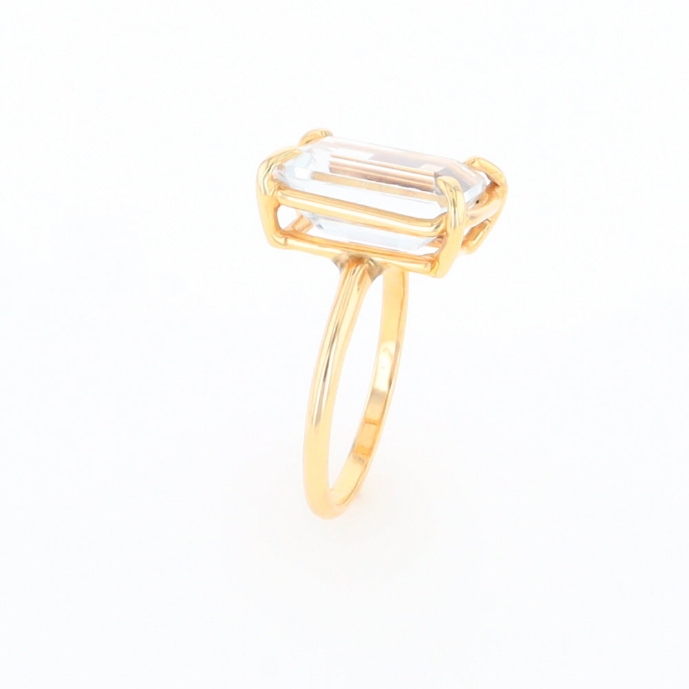 Emerald Cut Blue Topaz Ring