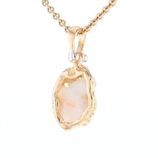 Gold Quartz Free Form Pendant