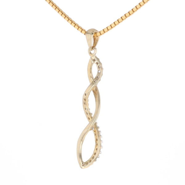 Ribbon Twist Diamond Pendant
