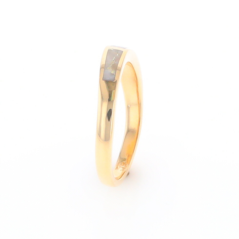 3 Section Gold Quartz Ring Lady’s Anniversary Band G2