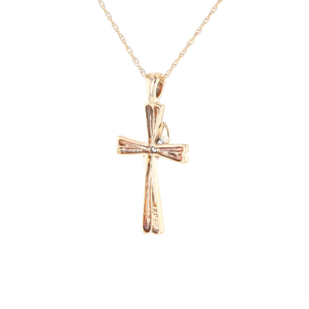 Diamond Crossover Ribbon Cross Pendant