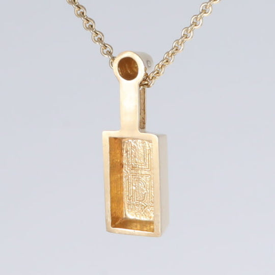 Opal Pendant Rectangle Inlaid Design with .04ctw Round Diamond