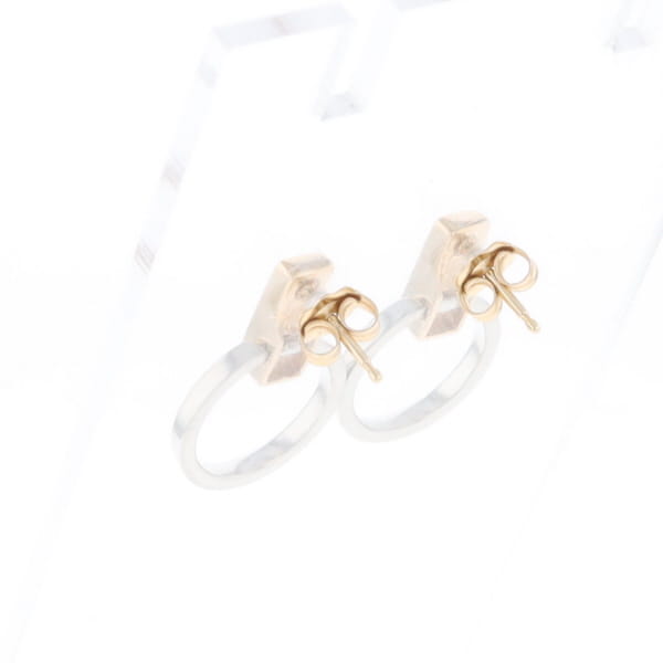 Gold Quartz Rectangle Inlaid Knocker Earrings - G2