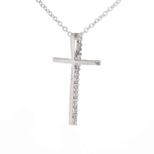 Thin Diamond Cross Necklace