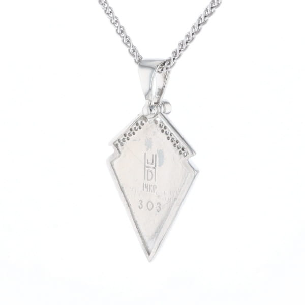 Sleeping Beauty Turquoise Kite Shaped Inlaid Pendant with 0.19ctw Diamonds