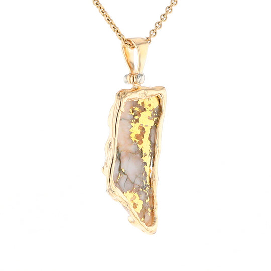 Gold Quartz Freeform Pendant (G2)