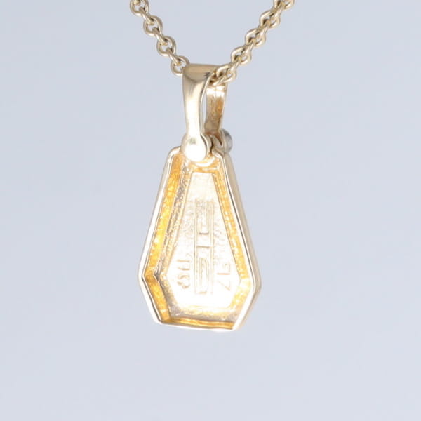 Opal Triangle Inlay with .02ctw Diamond Pendant